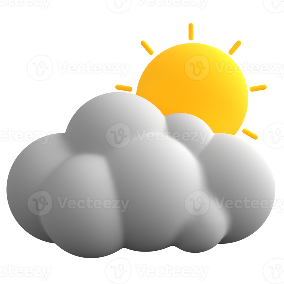 3D icon weather partly cloudy png