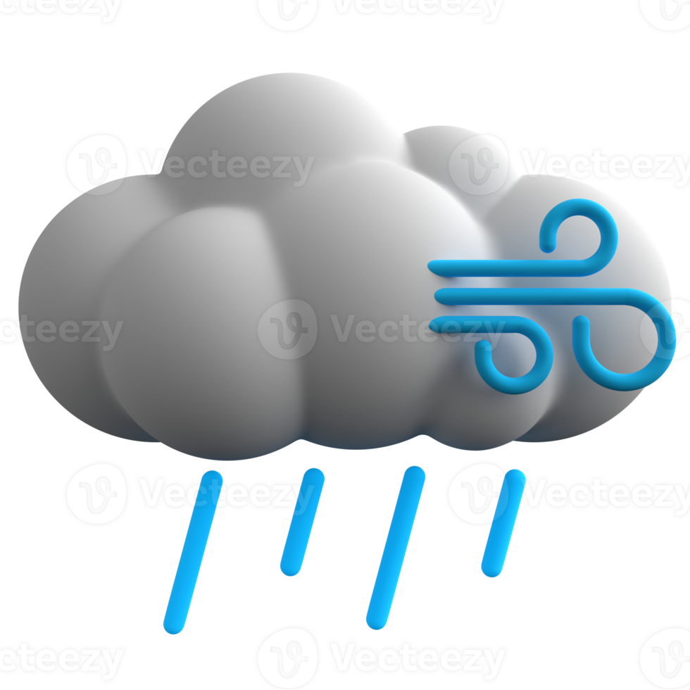 3D icon weather windy rain png