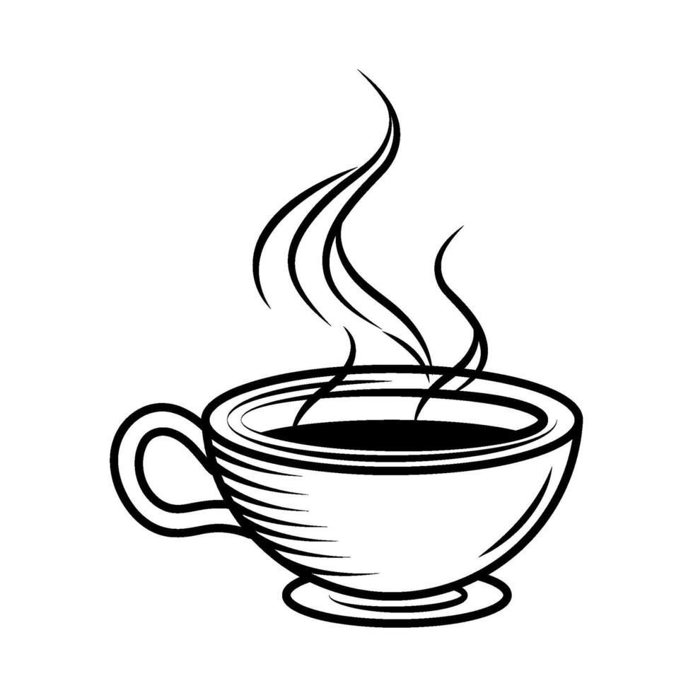A cup of coffee with steam vector
