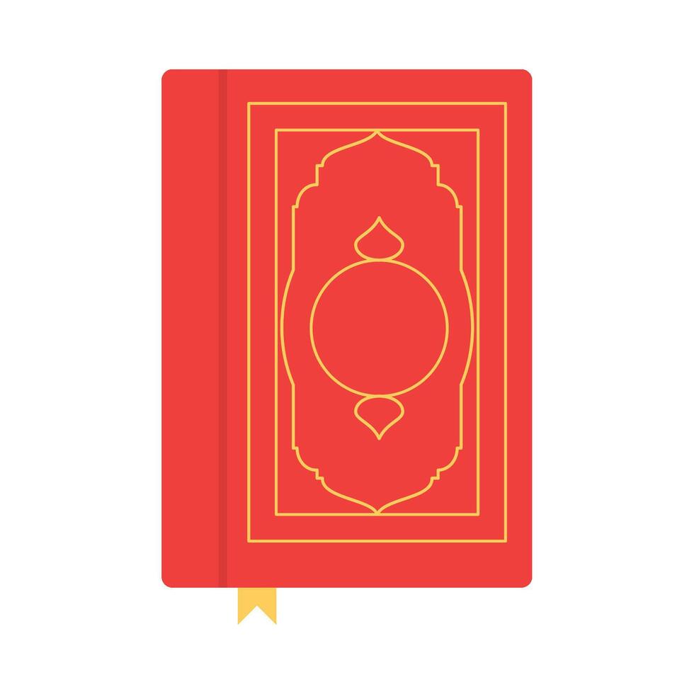 The quran is a book that is red and gold vector