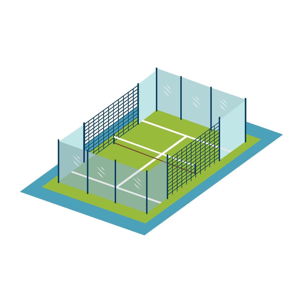 Isometric tennis court illustration vector