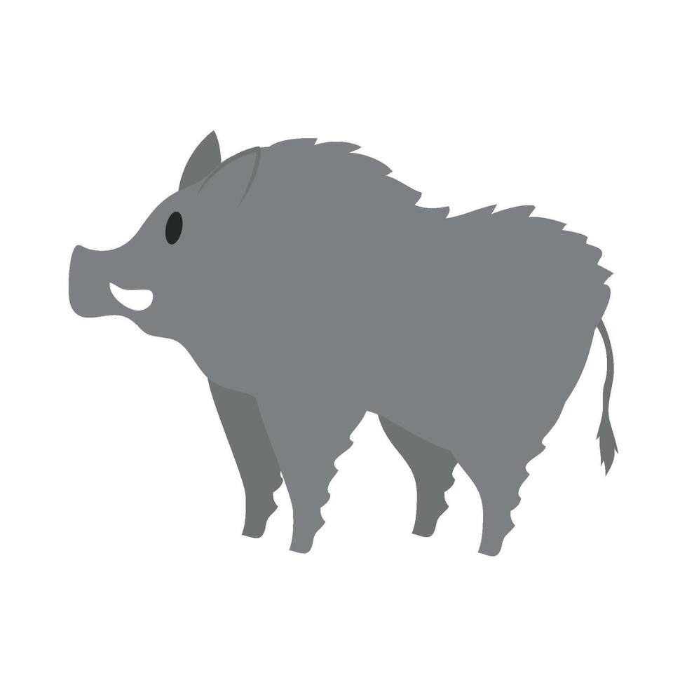 Wild boar animal illustration on white background vector