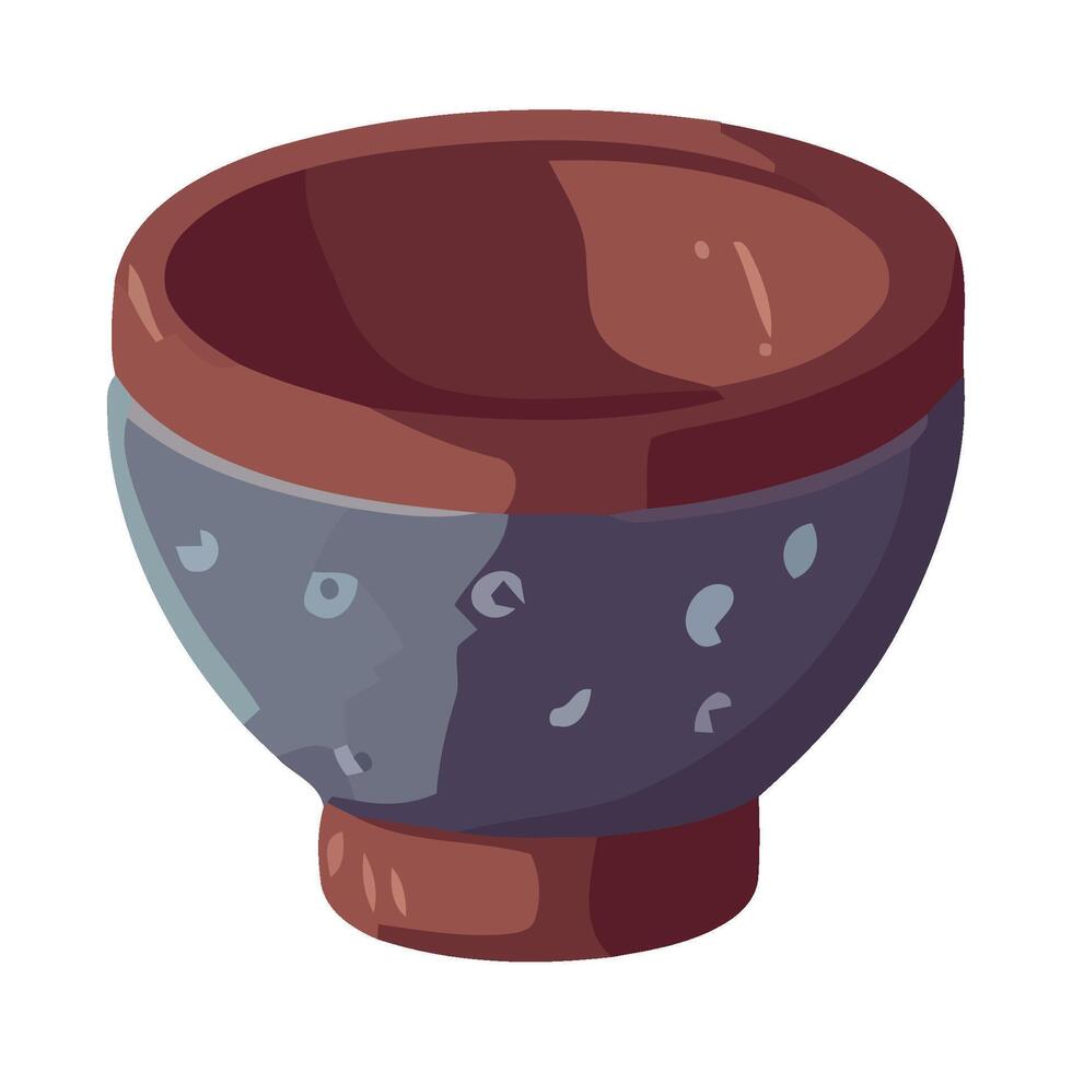 A clay bowl with a hole in the bottom vector