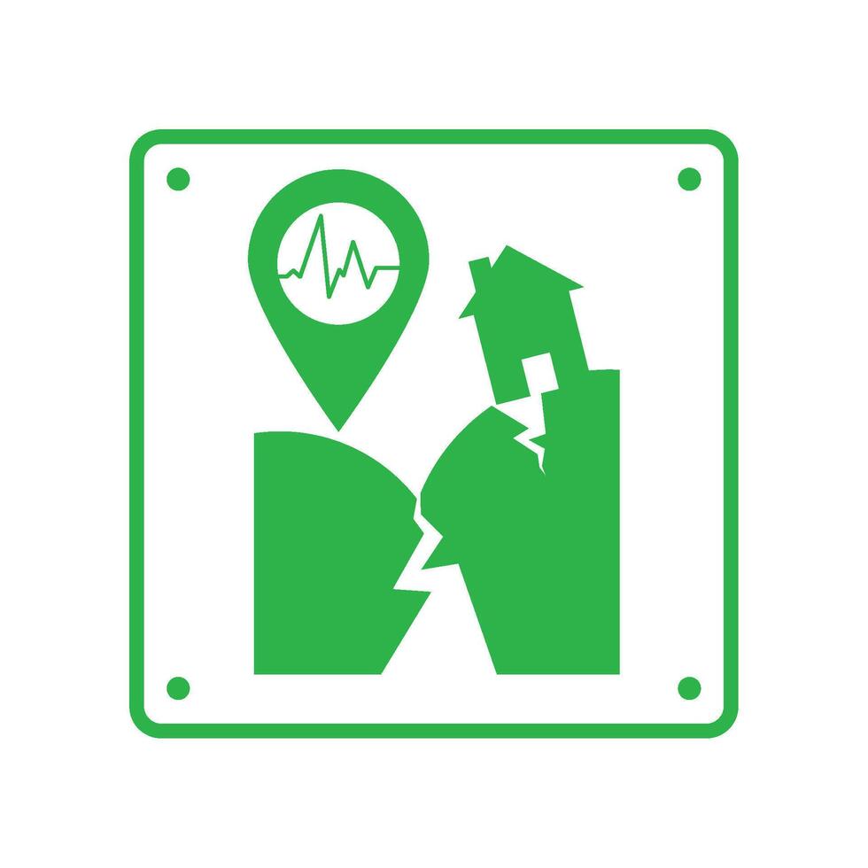 A green sign with a house and a heart vector