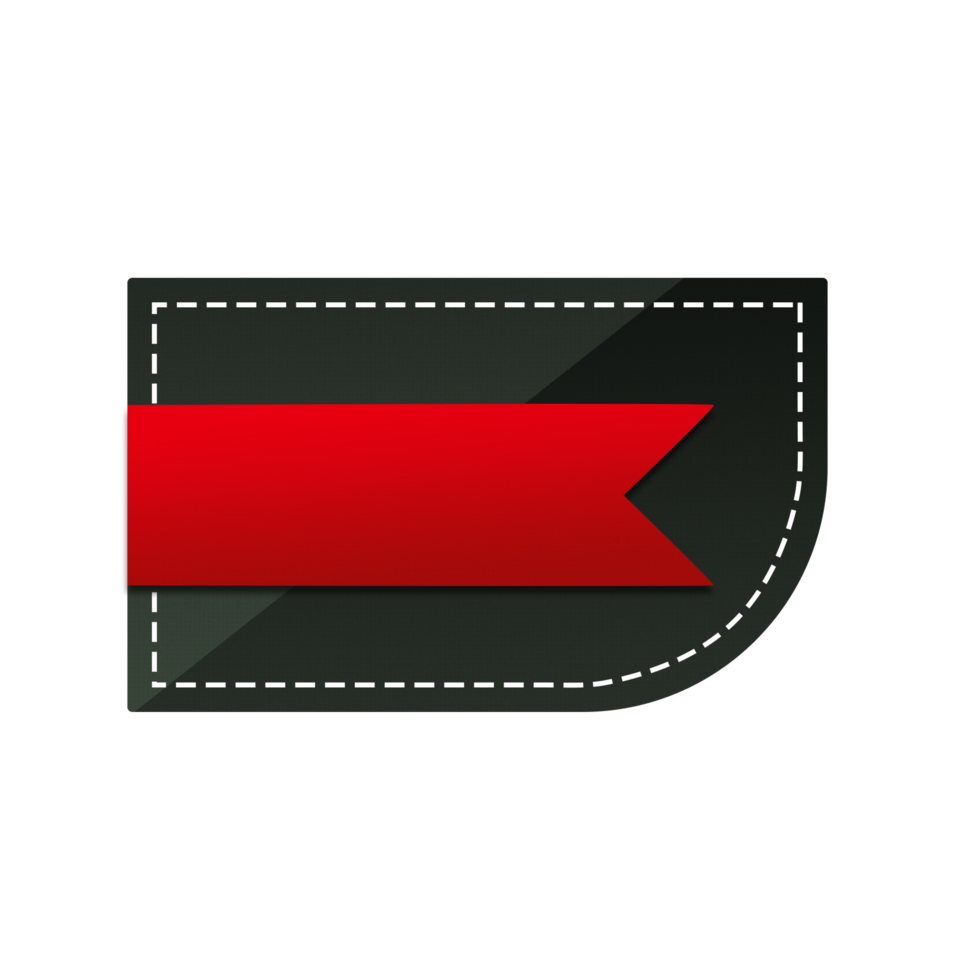 Black and Red Blank abstract geometric Label Or Tag Element On transparent Background png