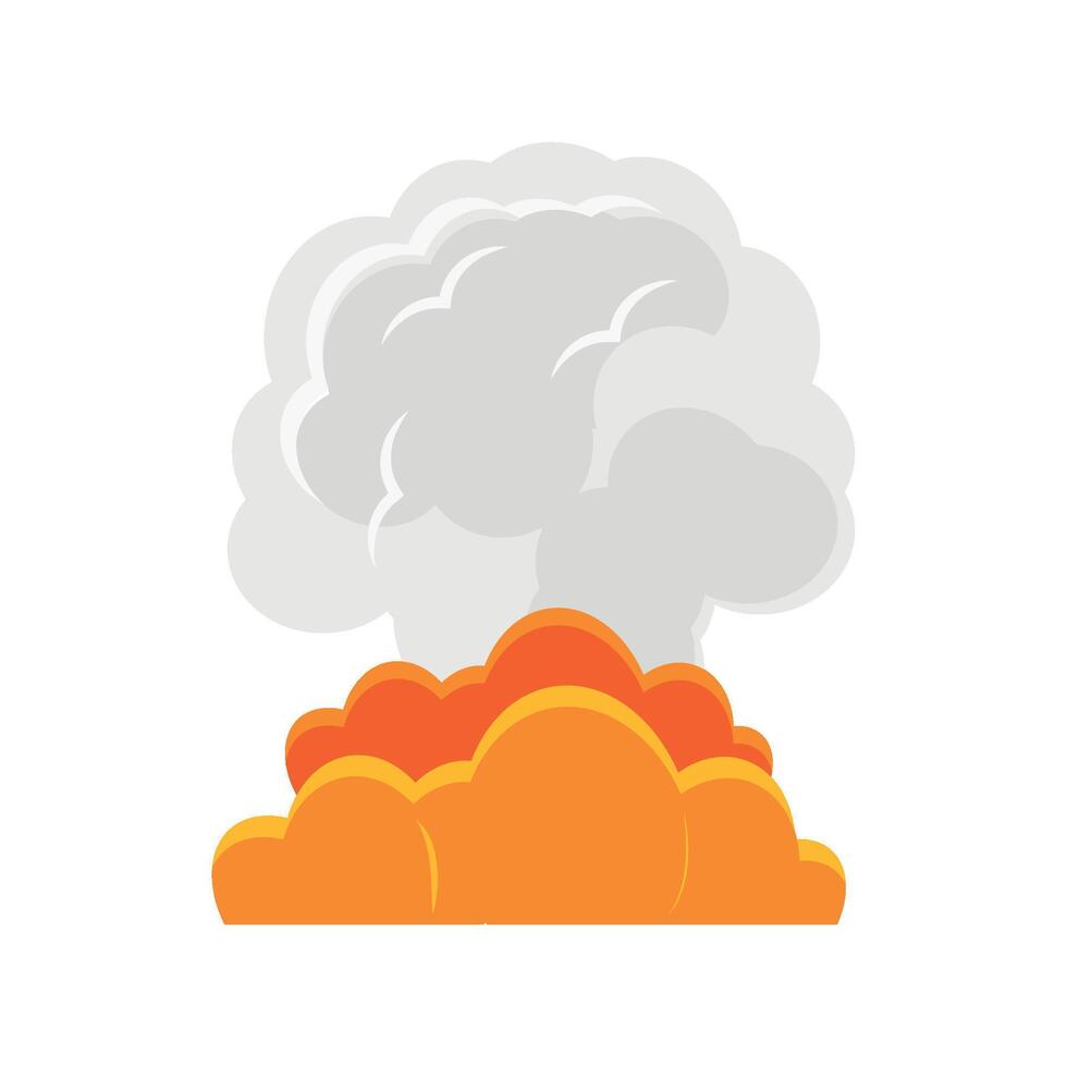 An orange cloud with smoke coming out of it vector