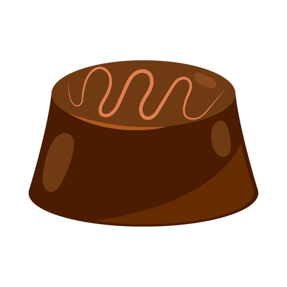 Chocolate pudding icon in cartoon style on white background vector