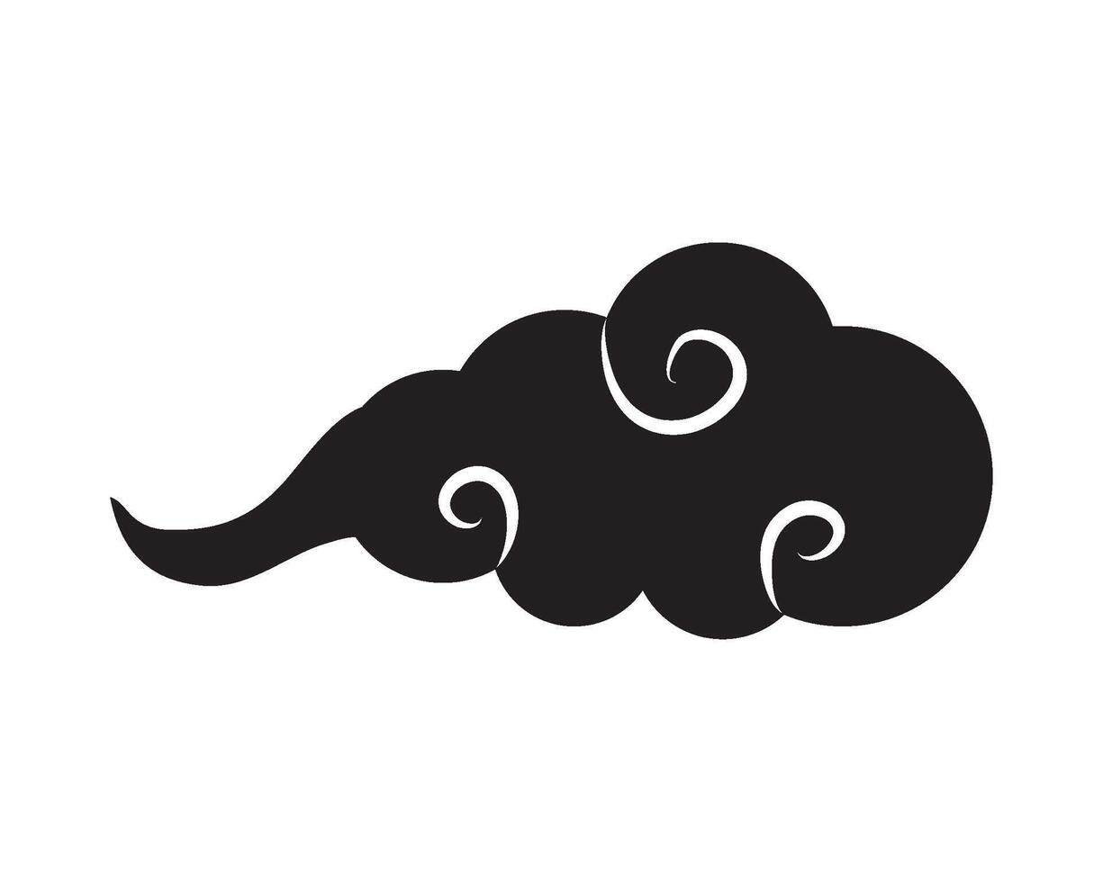 A black and white cloud with swirls on it vector