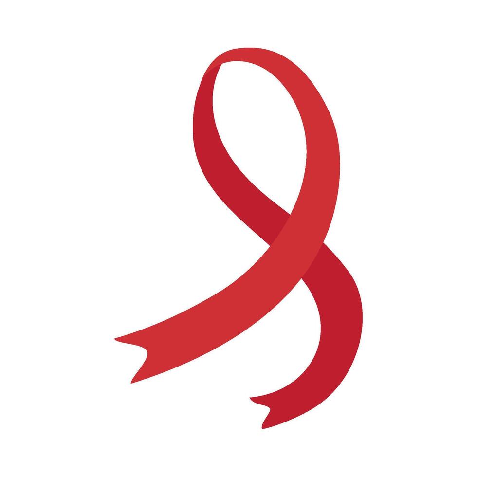 Red ribbon icon on white background vector