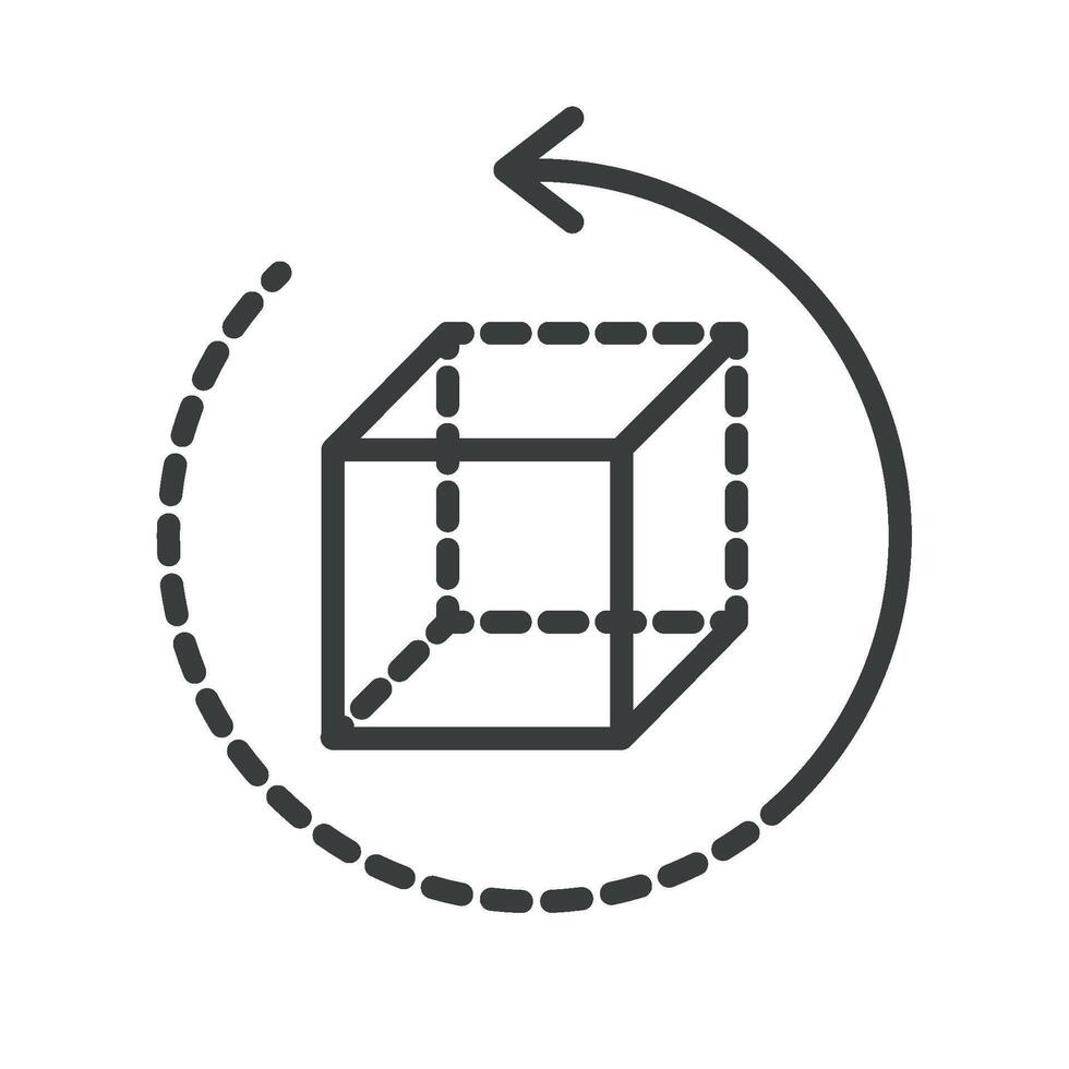A cube with an arrow pointing to it vector