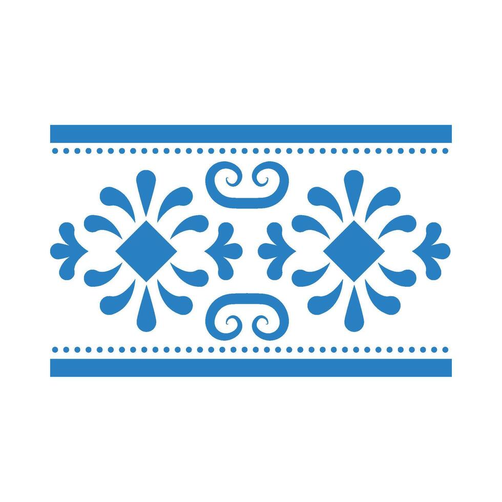 A blue and white pattern with flowers and scrolls vector