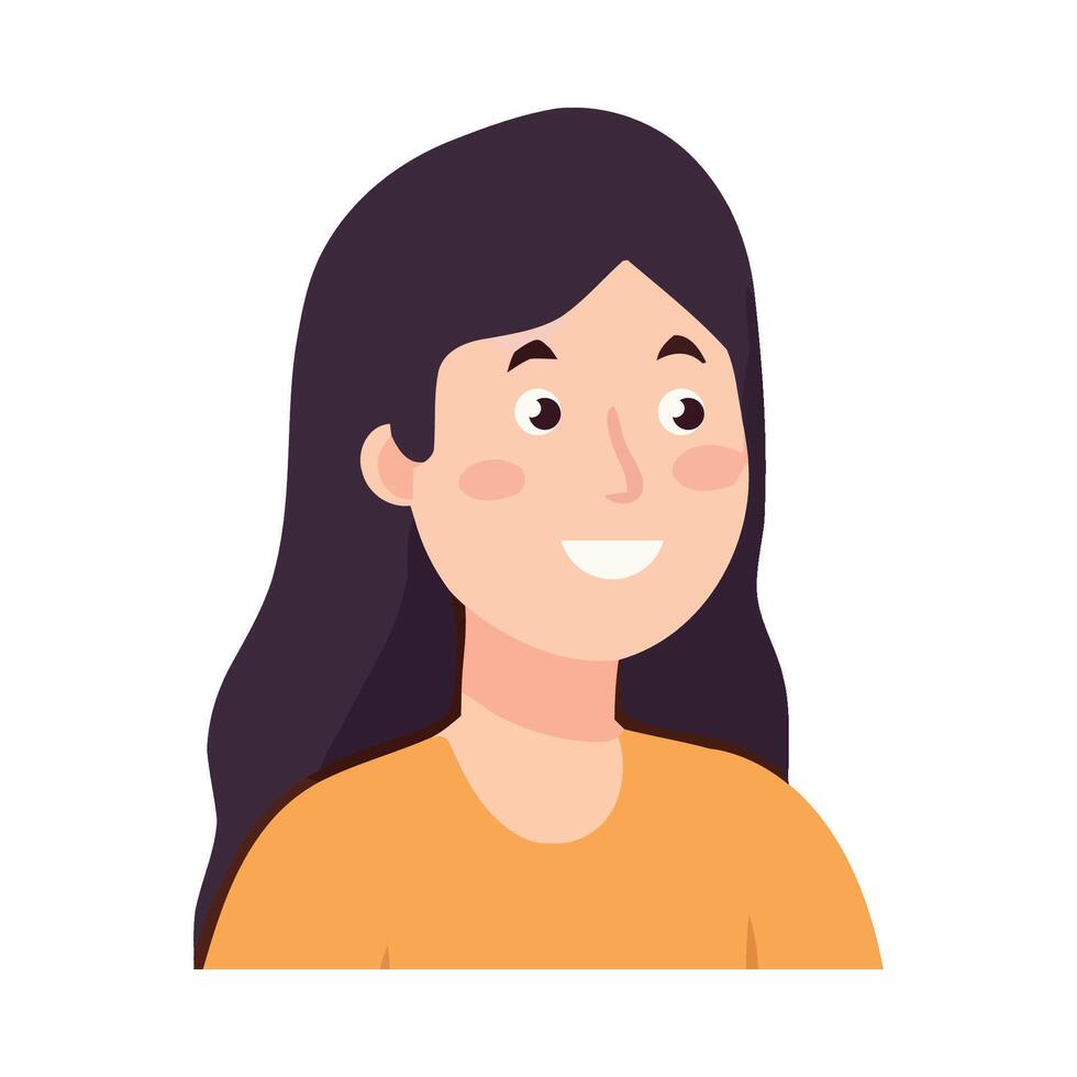 A woman with long hair and a smile vector
