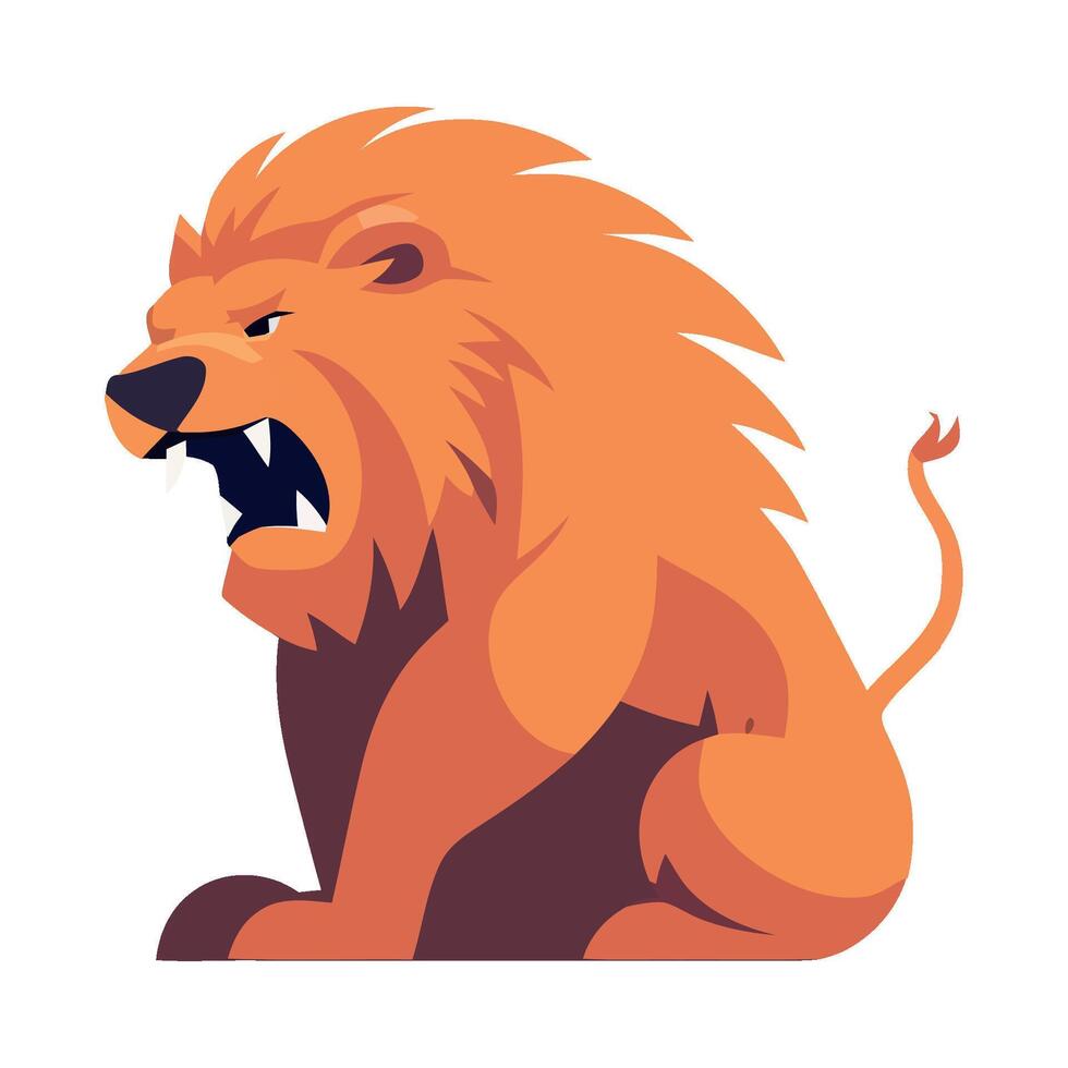 Lion angry cartoon illustration vector
