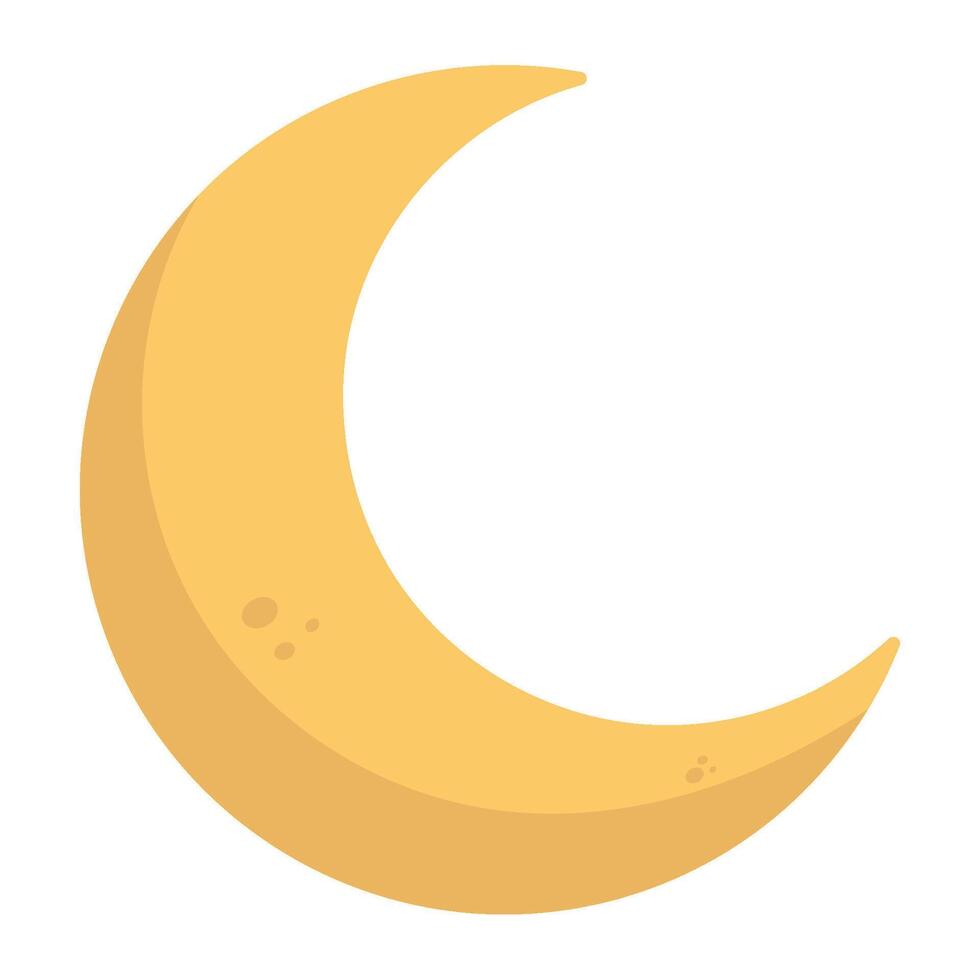 A yellow crescent with a white background vector