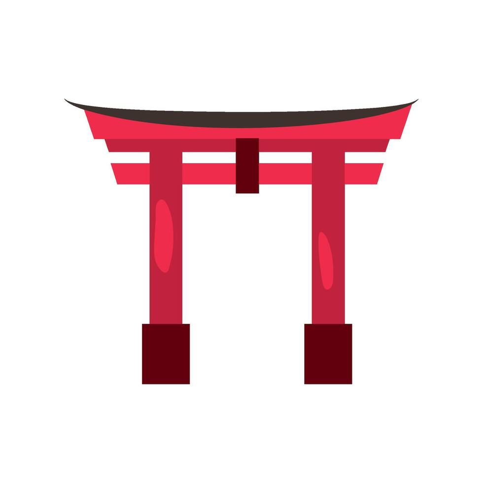 Japanese tori gate icon illustration on white background vector