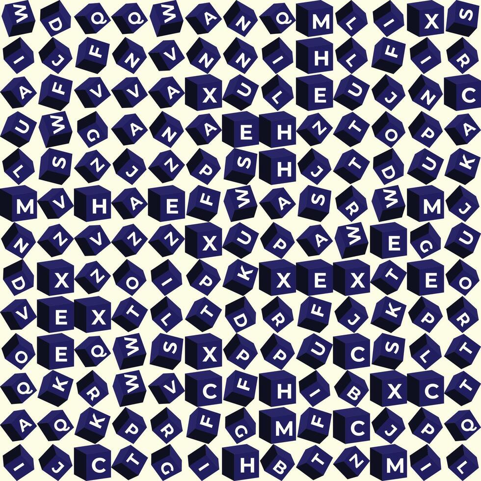 pattern letters alphabet pattern. cube alphabets. typography banner. bold font. Childish style capital letters. vector