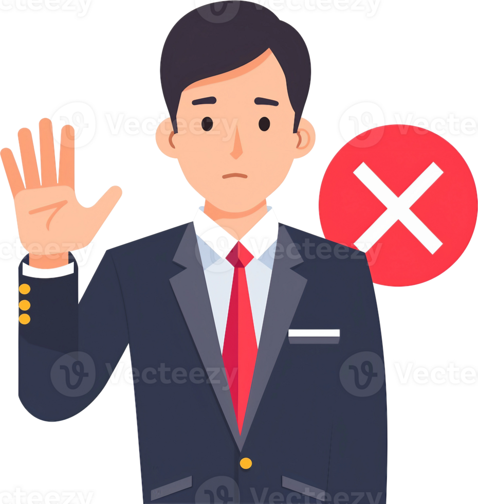 businessman with stop sign and no sign png