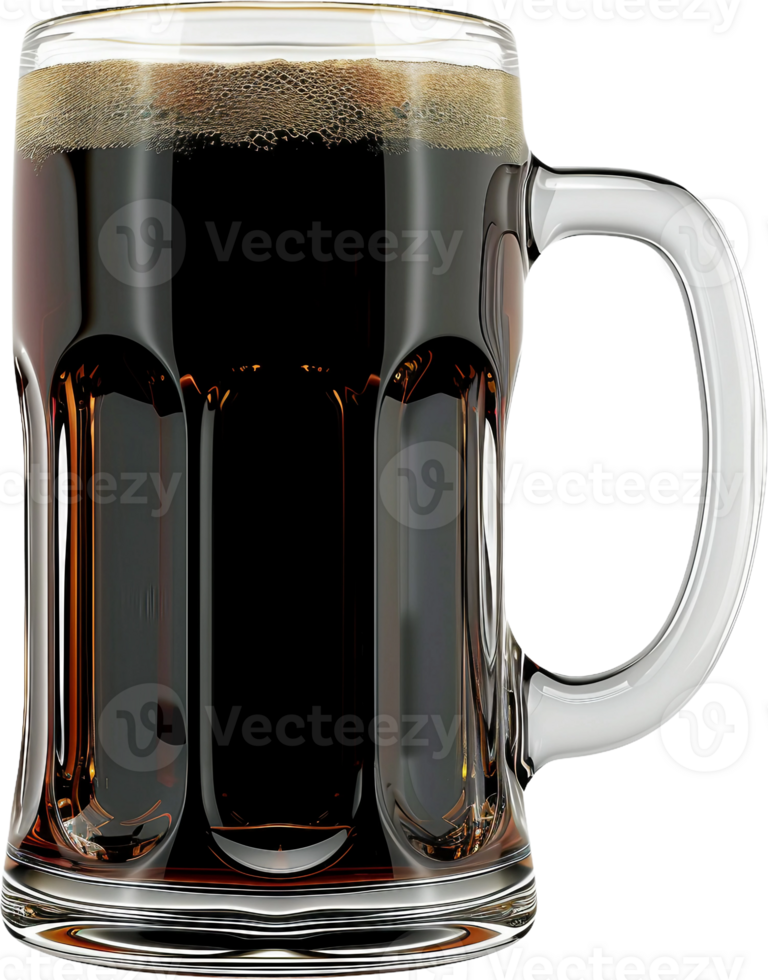 a glass of dark beer on a transparent background png