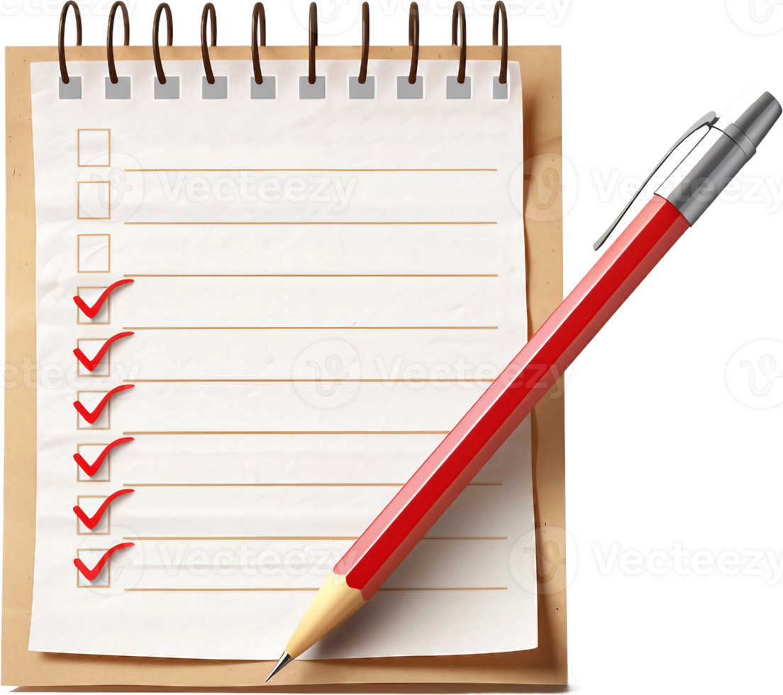 pencil and notepad on a transparent background png