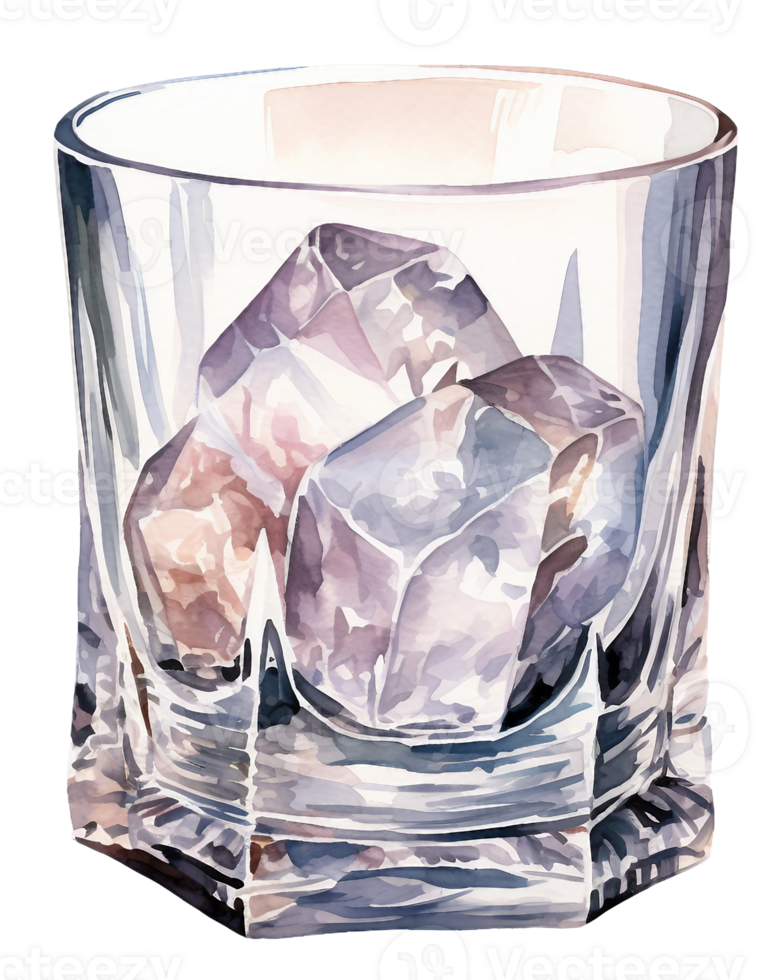 a glass of whiskey with ice cubes png