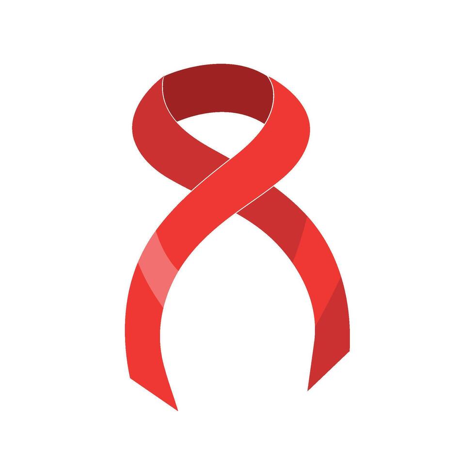 Red ribbon symbol for aids awareness vector