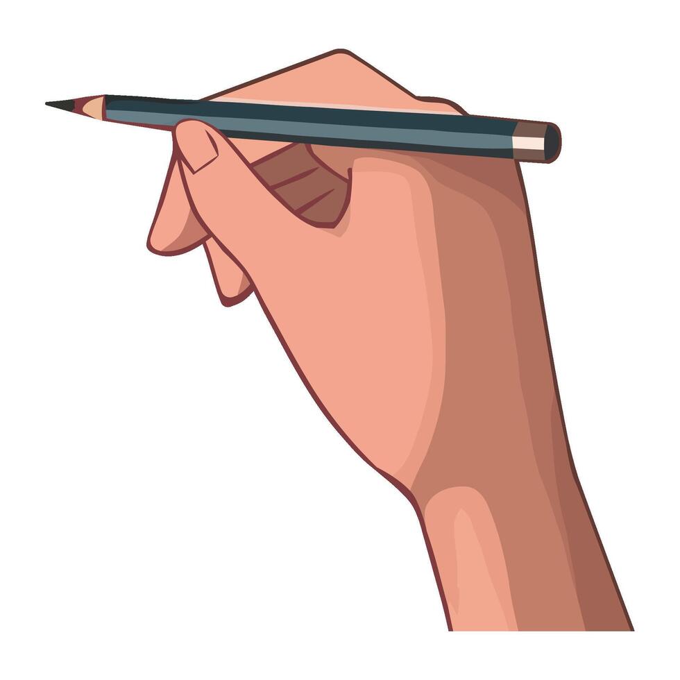 Hand holding a pencil illustration vector