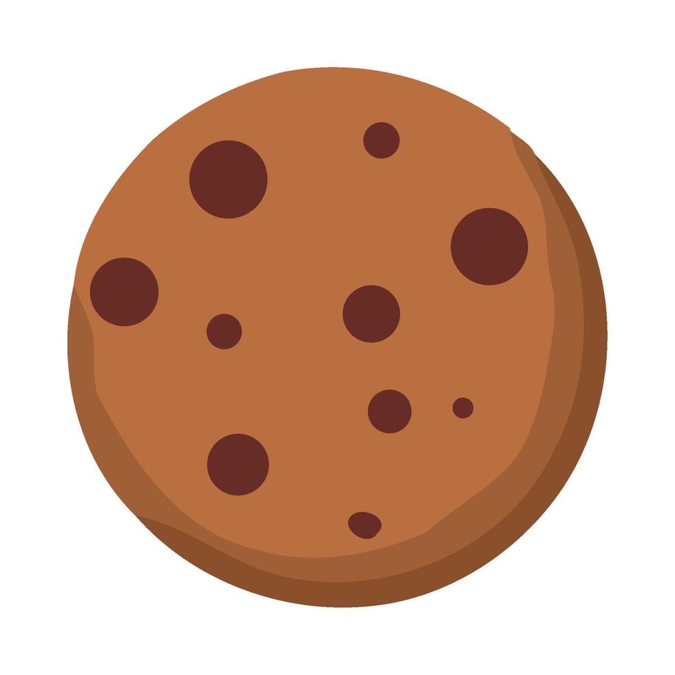 A chocolate chip cookie on a white background vector