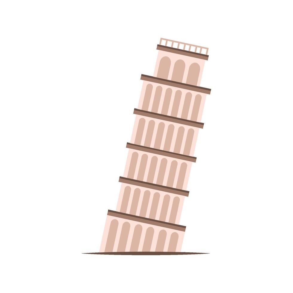 The leaning tower of pisa icon illustration vector