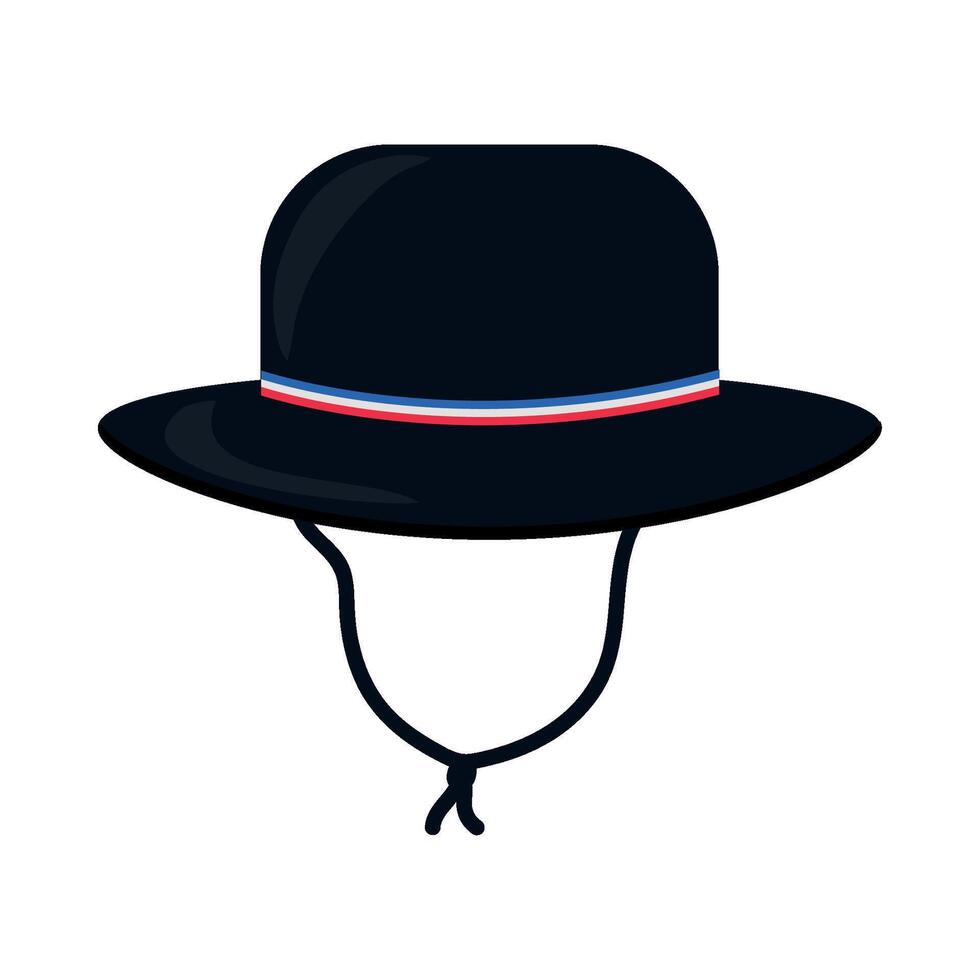 A hat with a blue, red and white stripe vector