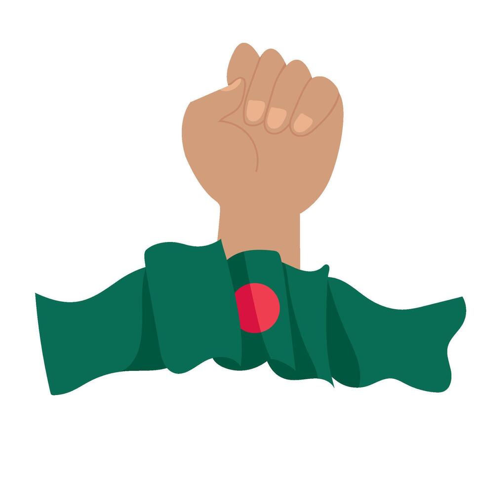 A hand holding a flag of bangladesh vector