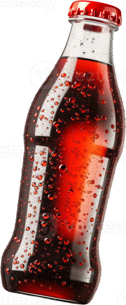 a soda bottle with a red lid and a red cap png