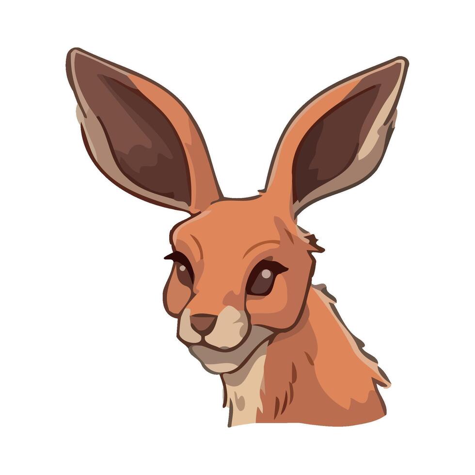 A cartoon kangaroo with big ears and big eyes vector