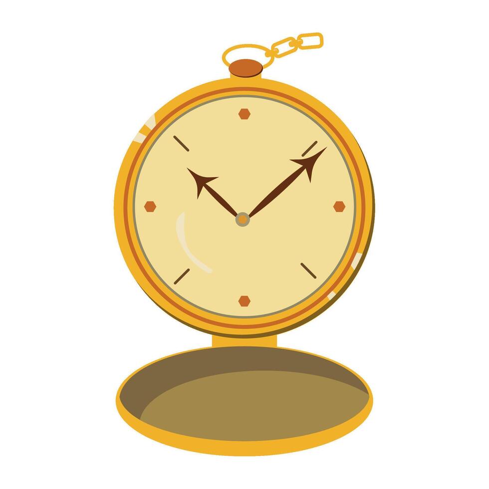 An old pocket watch on a white background vector