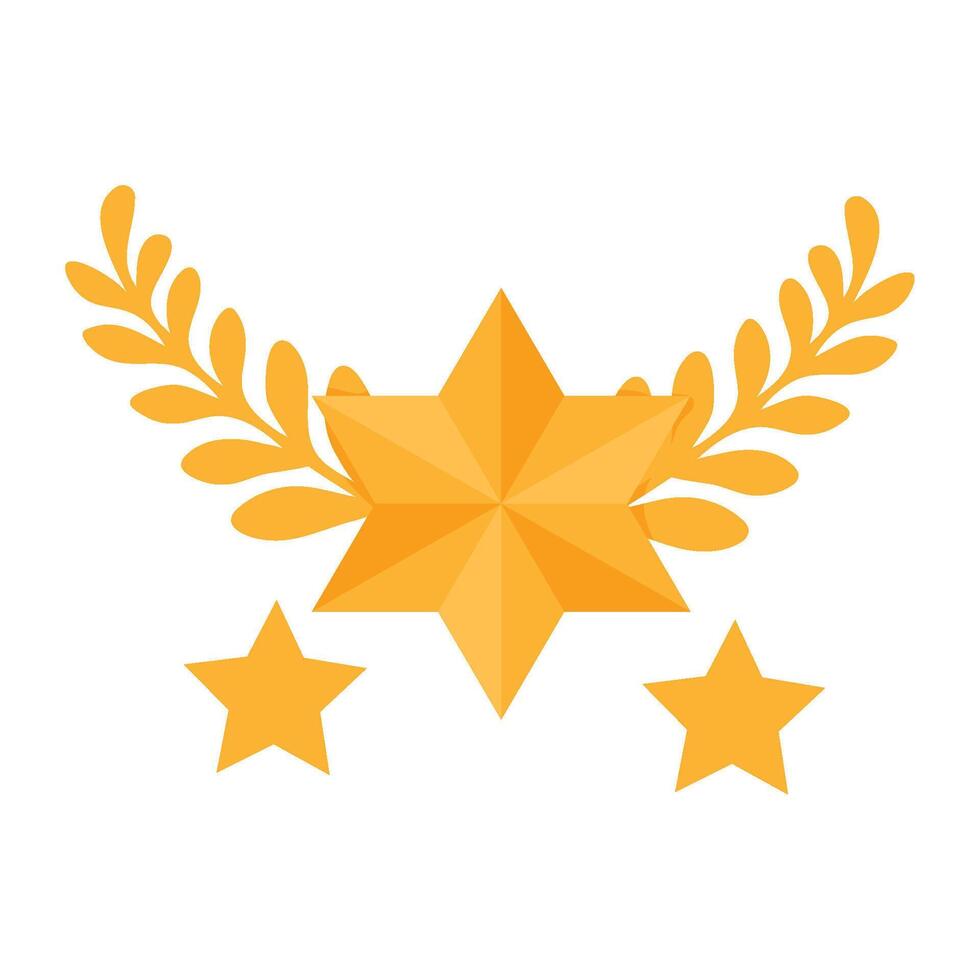 A star and laurel wreath icon vector