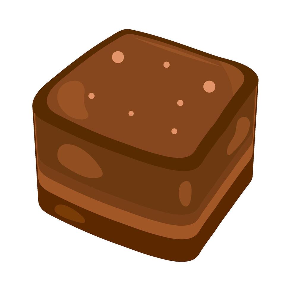 A chocolate cake icon in cartoon style vector