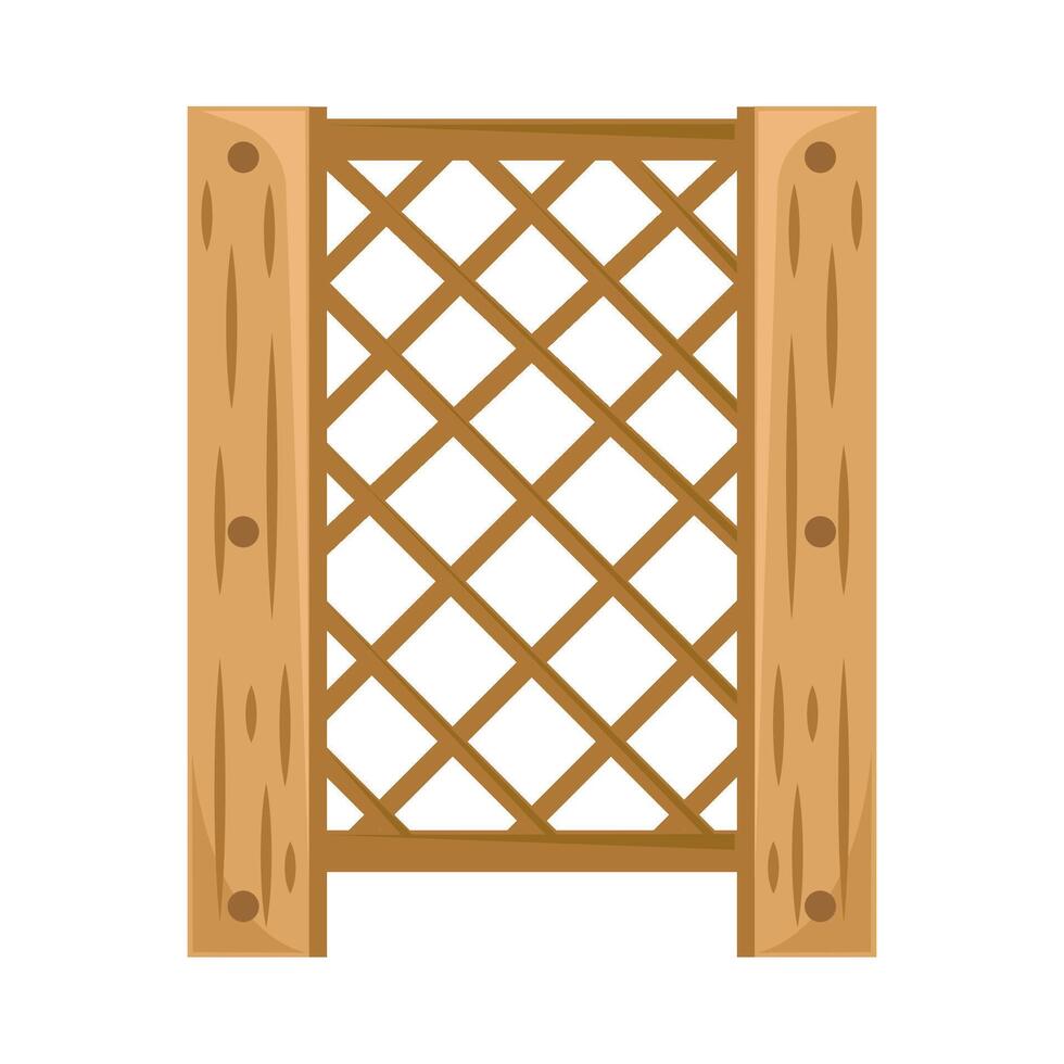 Wooden lattice gate with lattice pattern vector