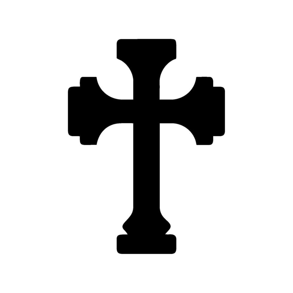 A cross is shown in black on a white background vector
