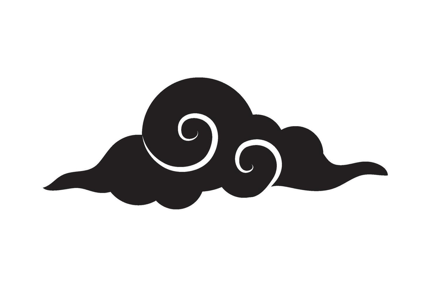 A black and white cloud with swirls on it vector