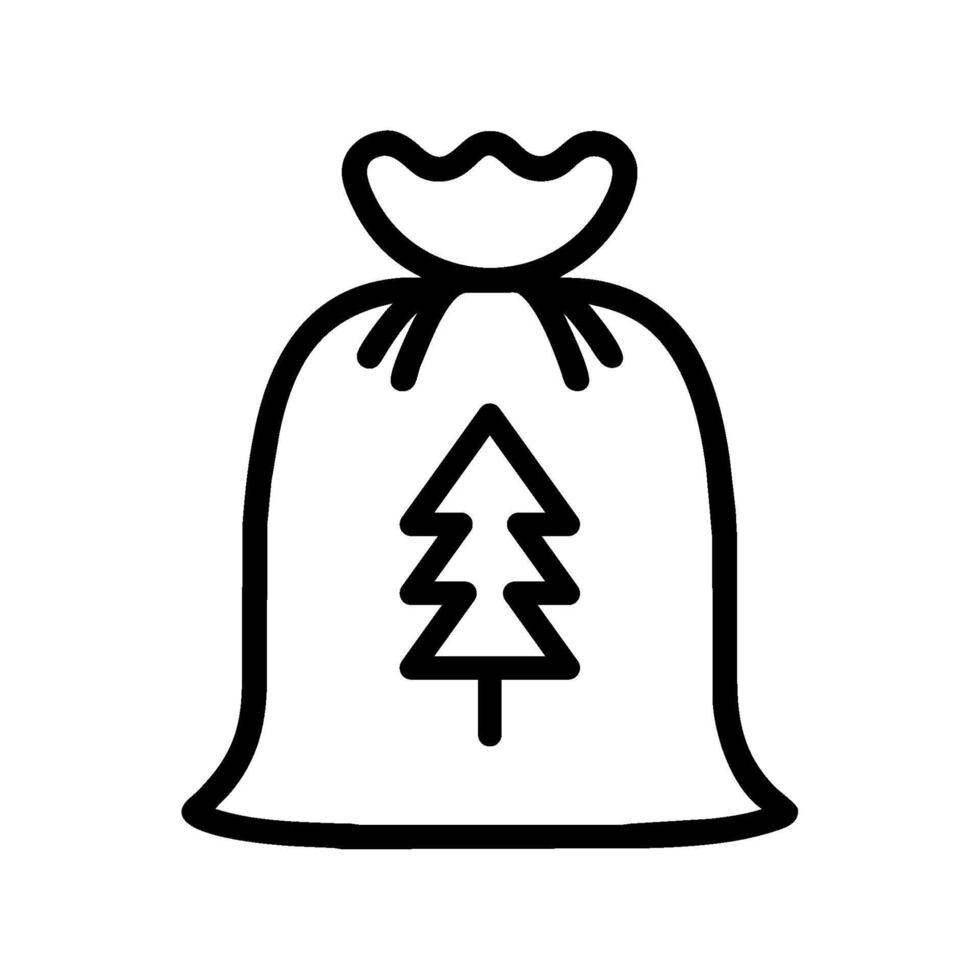 Christmas bag with tree icon illustration vector