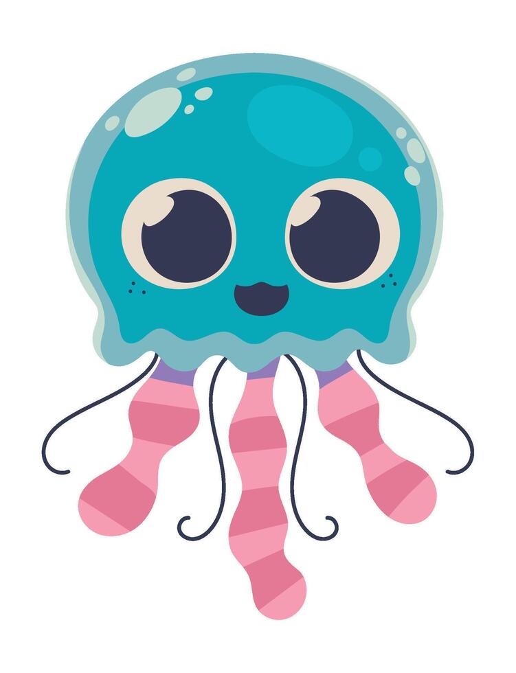 Cute jellyfish illustration vector