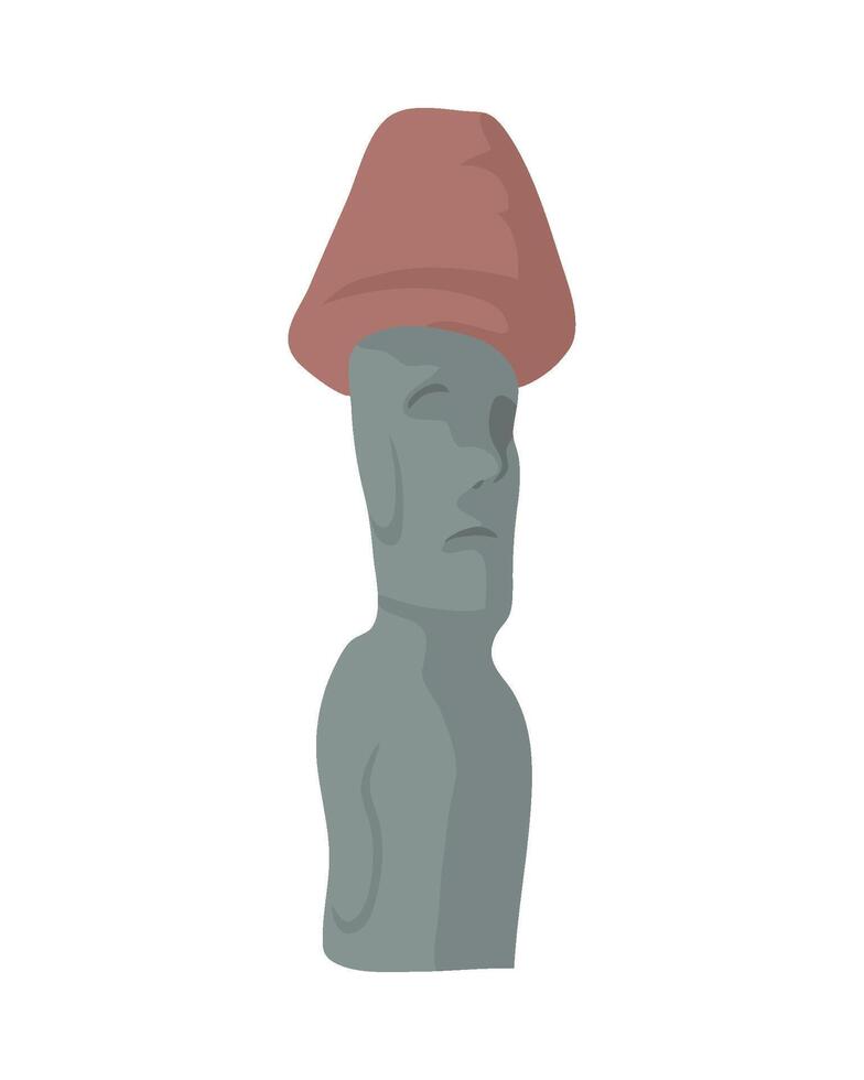 An easter island statue with a hat on it vector