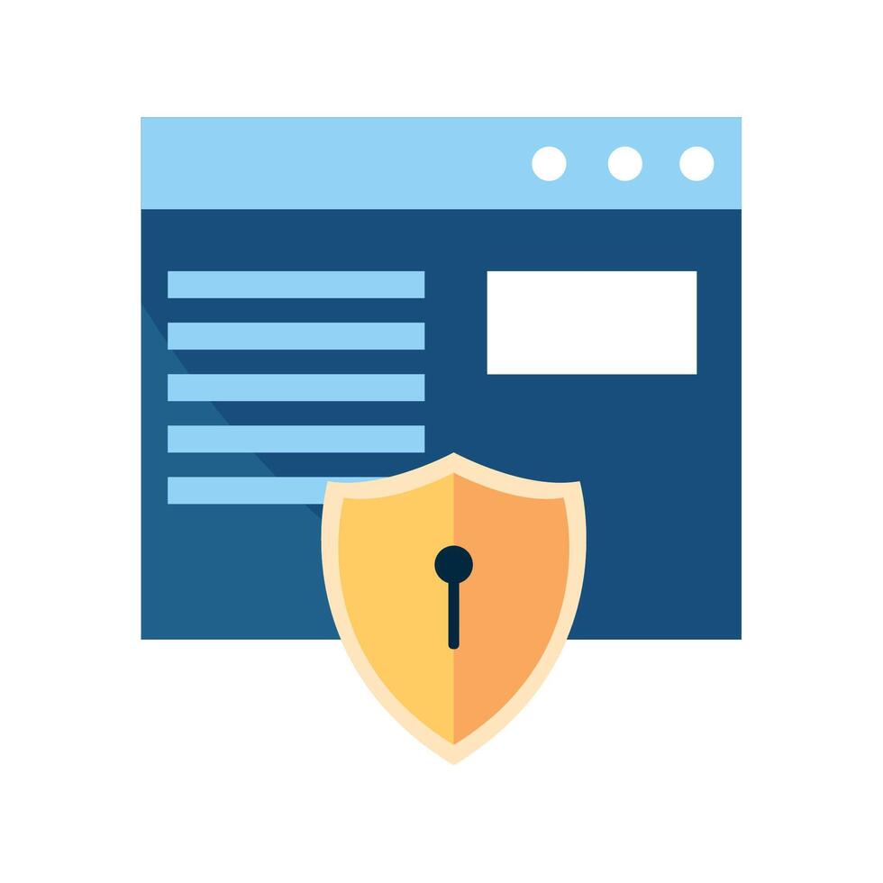 A shield and padlock icon on a white background vector