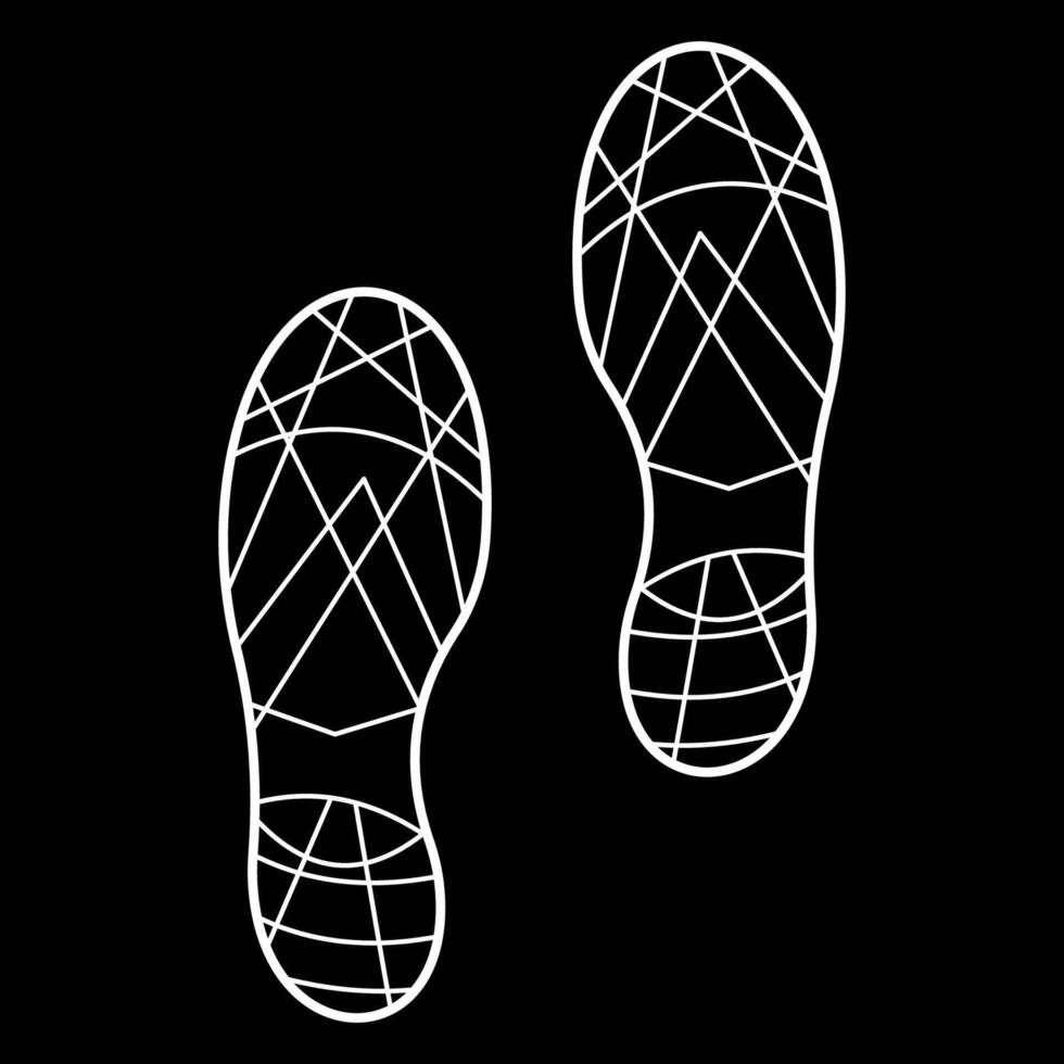 Footprints of shoes, imprints of soles and footsteps of boots. Walking exercise. Physical activity. Keep walking. vector