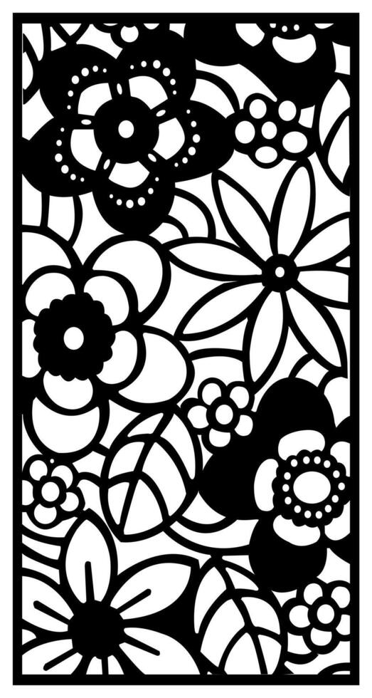 a black and white iphone with flowers and butterflies on it. vector
