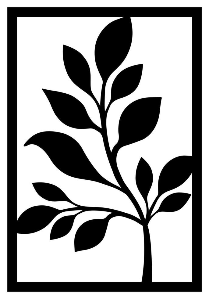 a black and white poster with a tree on it vector