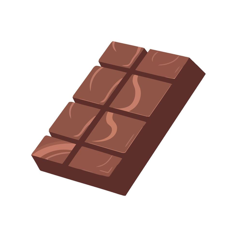 A chocolate bar on a white background vector