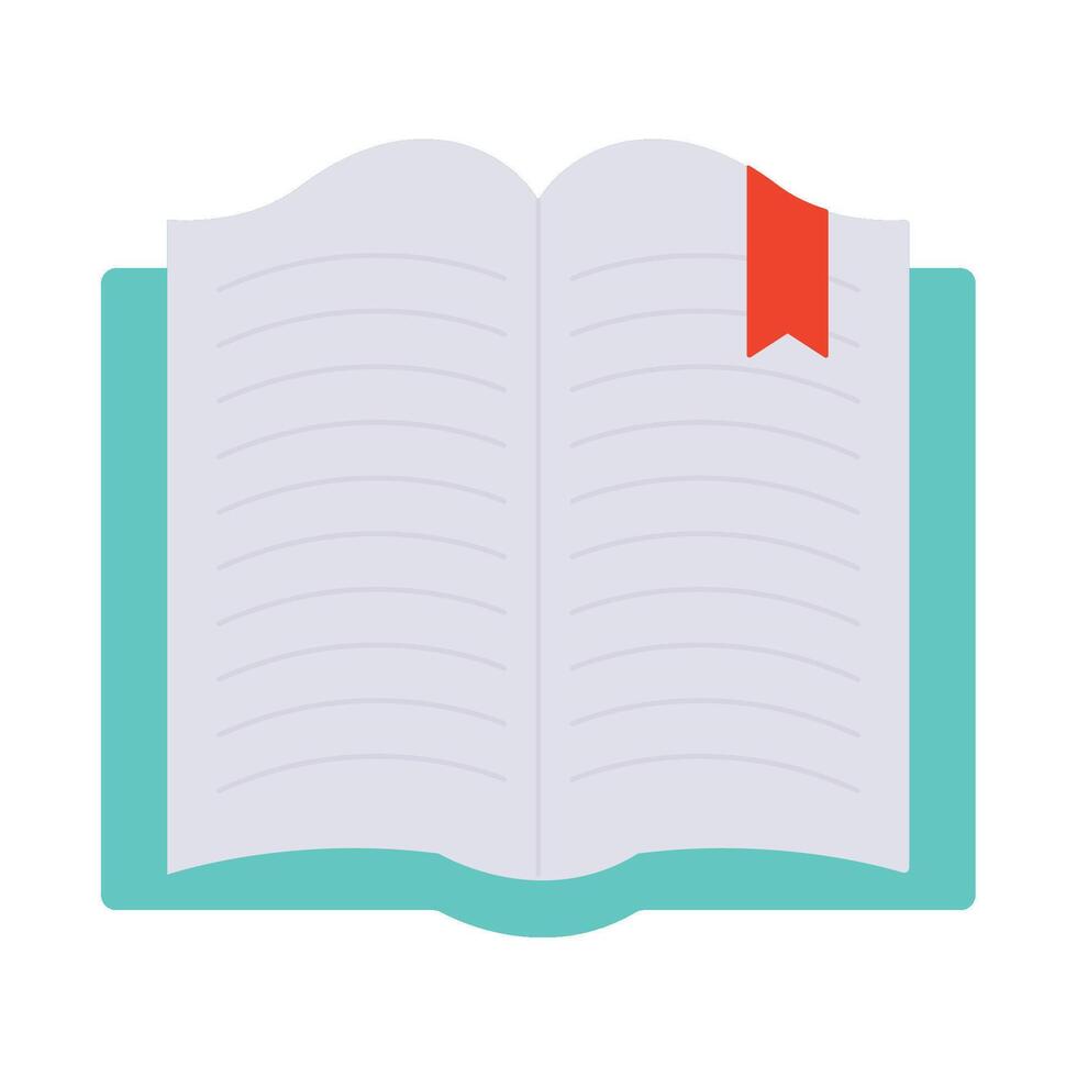 Open book with red ribbon icon vector
