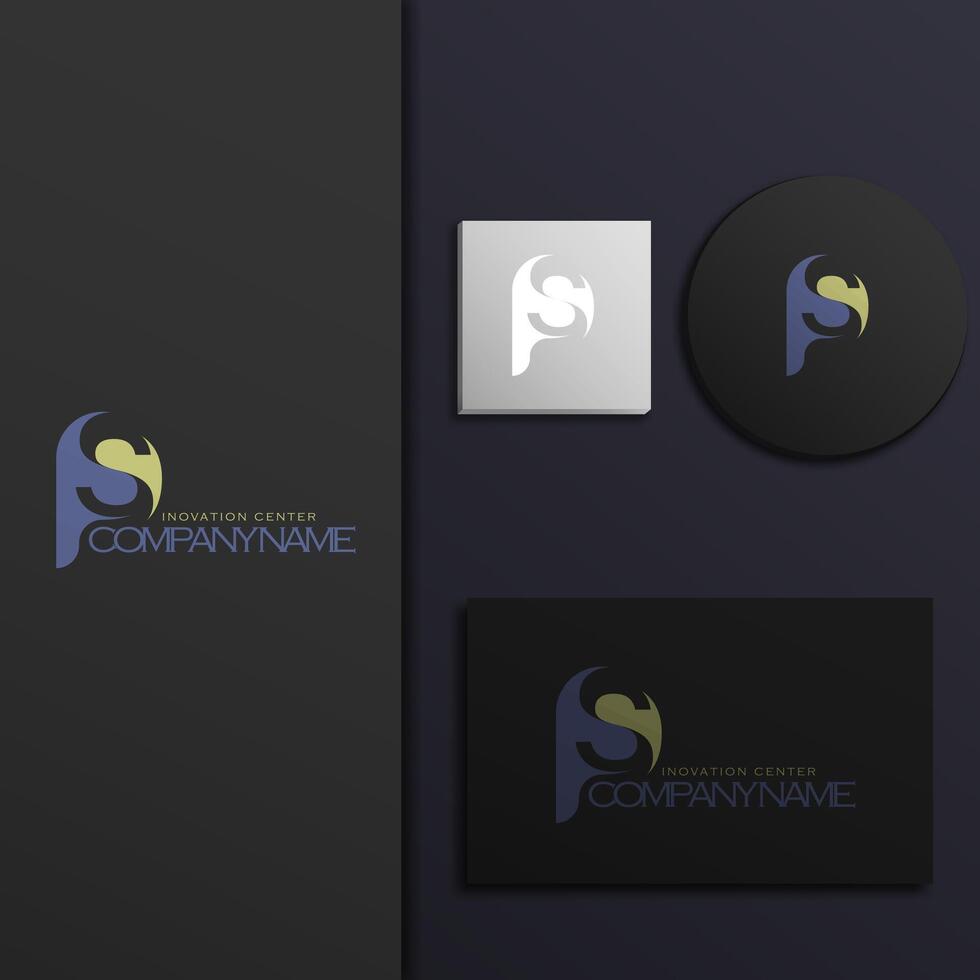 logo icon creative design letter P combination S elegant simple futuristic attractive for eps 10 company vector