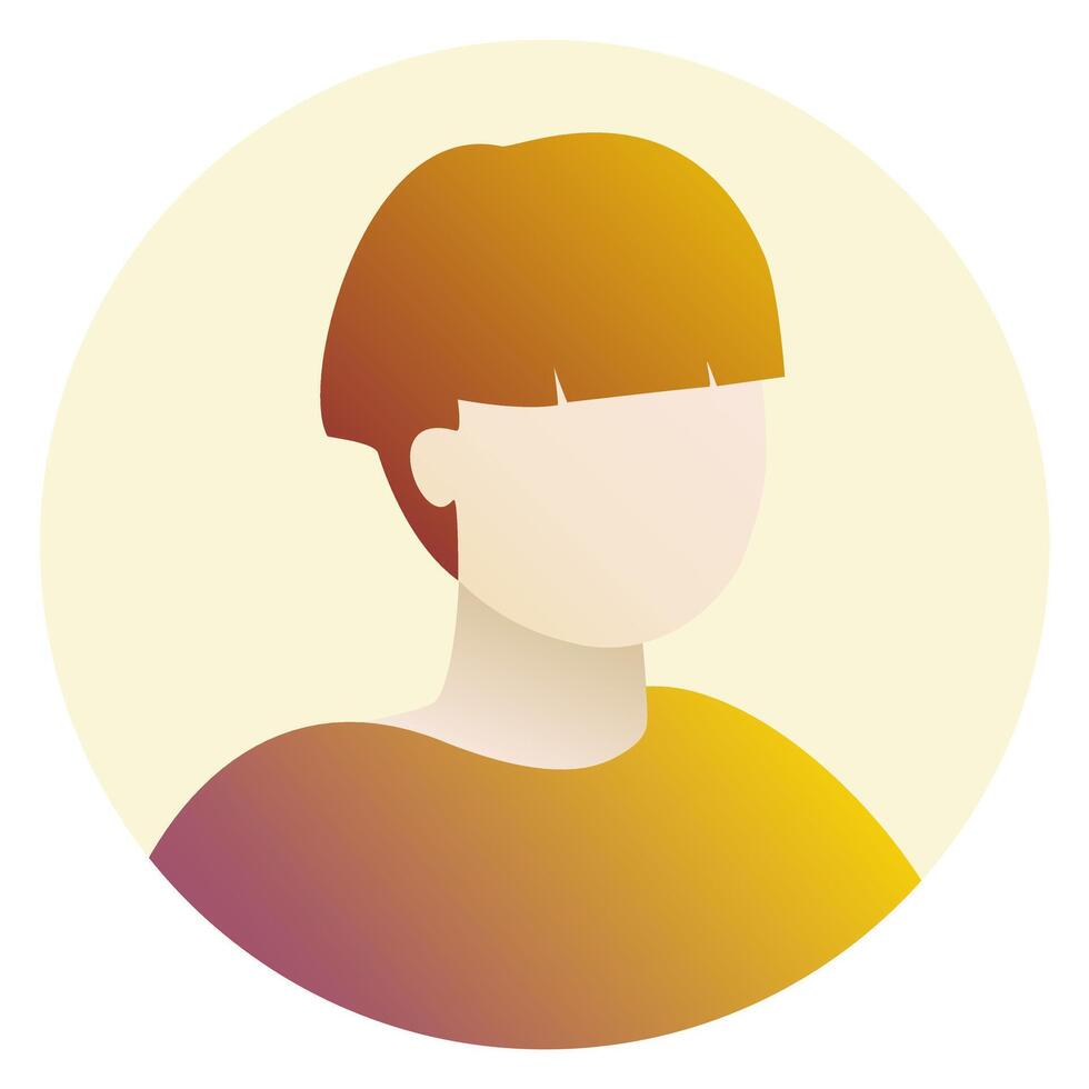orange man profile icon vector