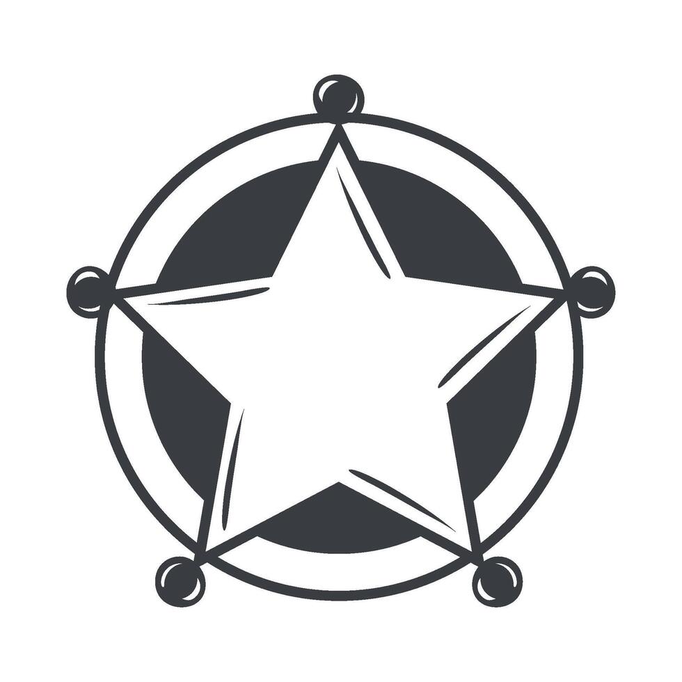 A sheriff's badge icon on a white background vector